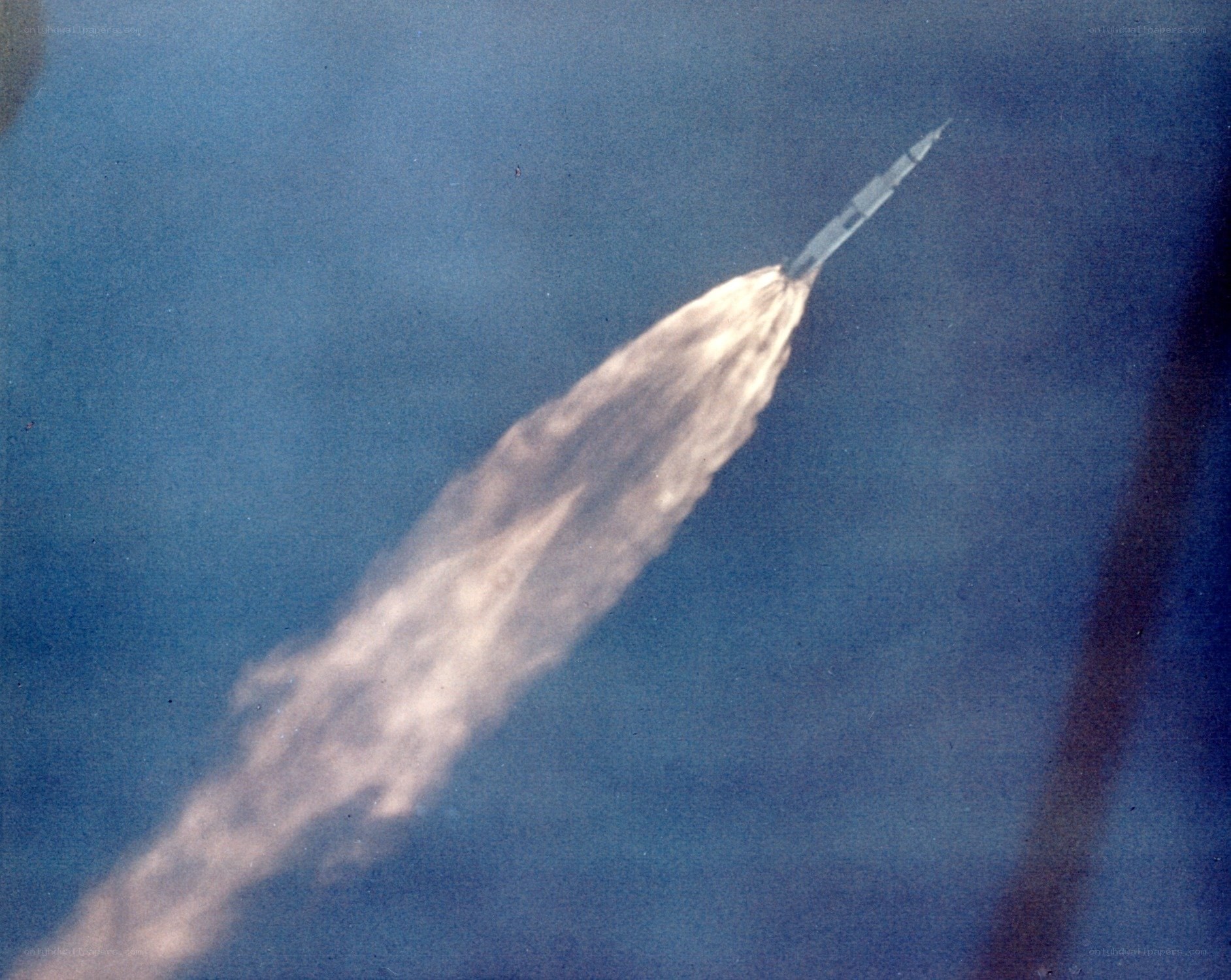 rocket launch in progress