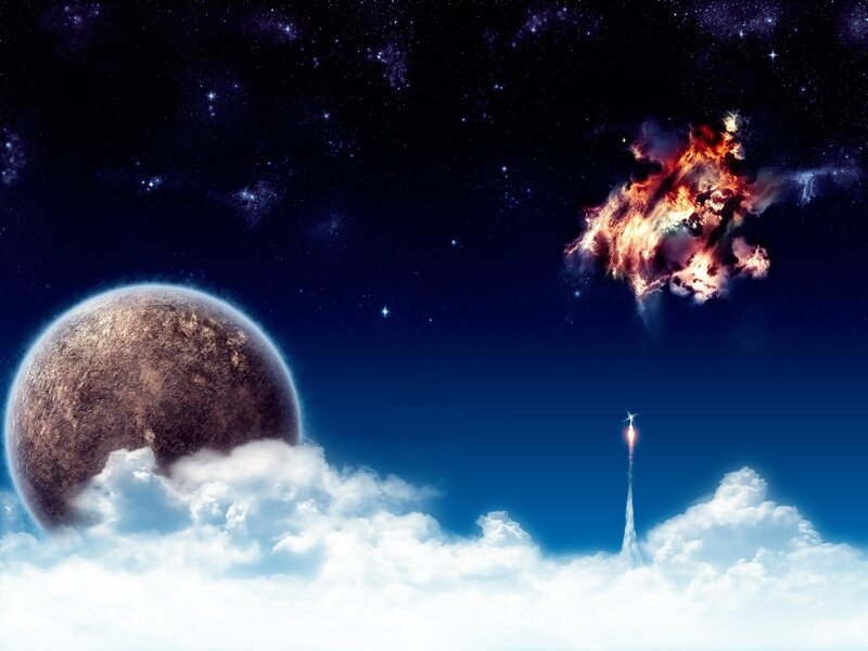 Rocket Launch in Space