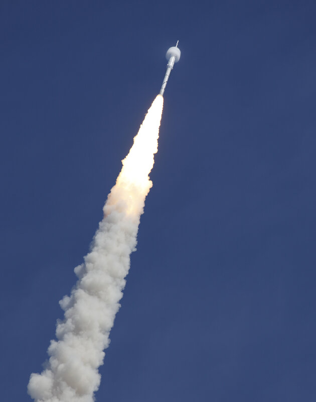 Rocket launch into blue sky