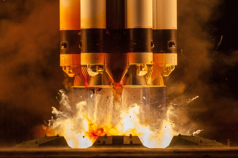 Rocket Launch — Orange, Dramatic, Night