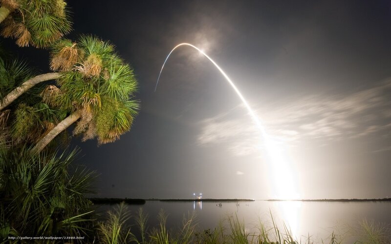 Rocket launch over water