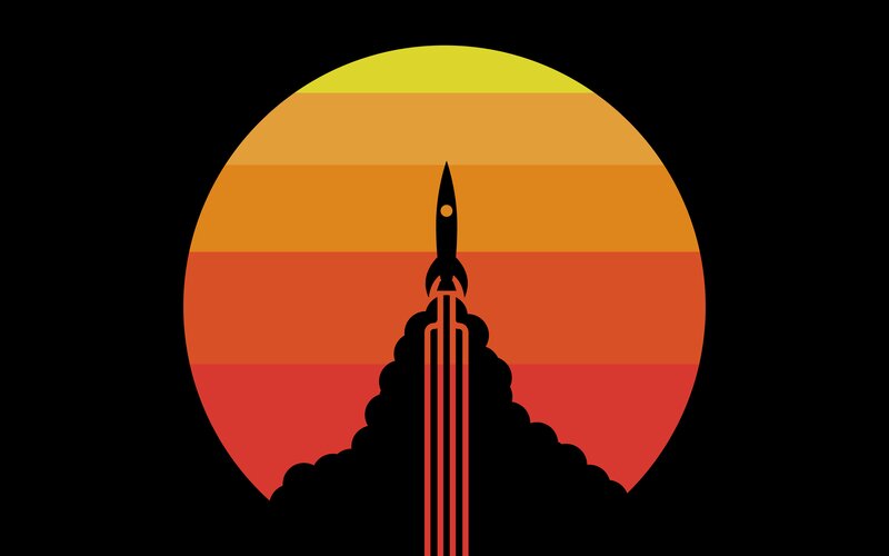 Rocket Launch Silhouette