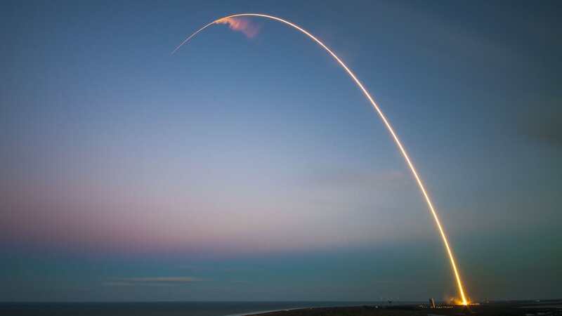 Rocket Launch Trail — Blue, Dramatic