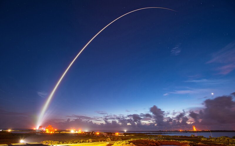 Rocket Launch Trajectory — Blue