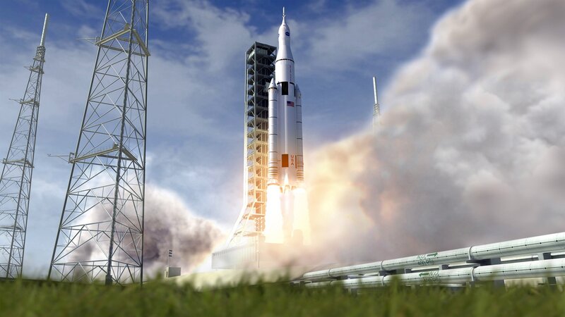 Rocket Launch — White, Dramatic, Afternoon, 3d Render