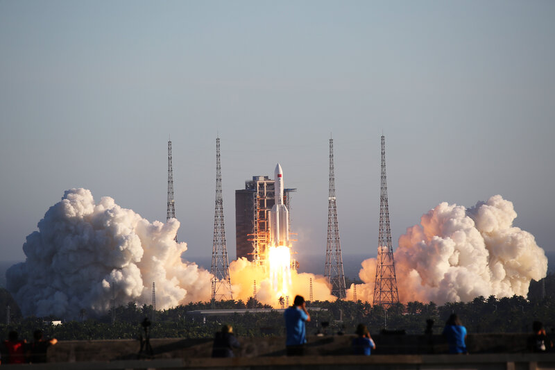 Rocket Launch — White, Dramatic, Morning, Photograph