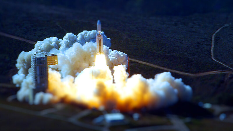 Rocket Launch — White, Dramatic, Night