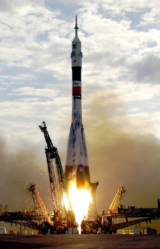 Rocket Launch — White, Dramatic, Sunset, Photograph
