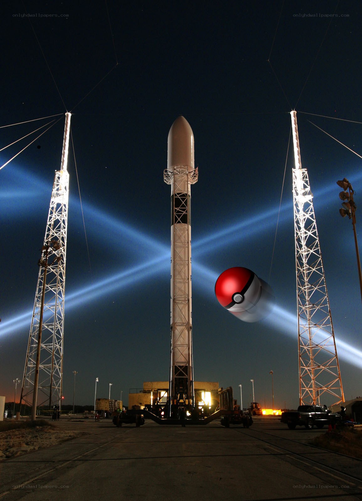 Rocket launch with Poké Ball