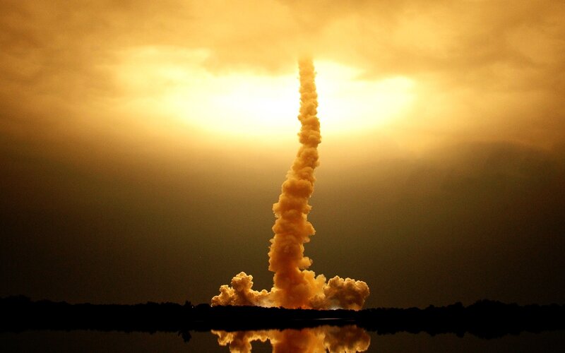 Rocket Launch — Yellow, Dramatic, Sunrise