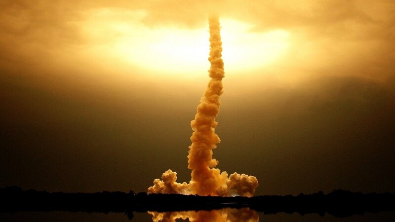 Rocket Launch — Yellow, Dramatic, Sunset