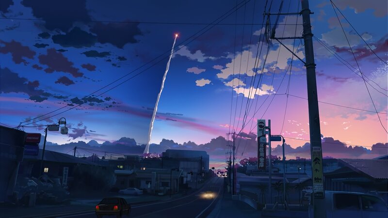 Rocket Launching at Dusk — Purple