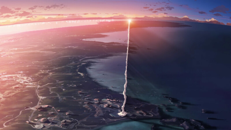 Rocket Launching at Sunset — Pink