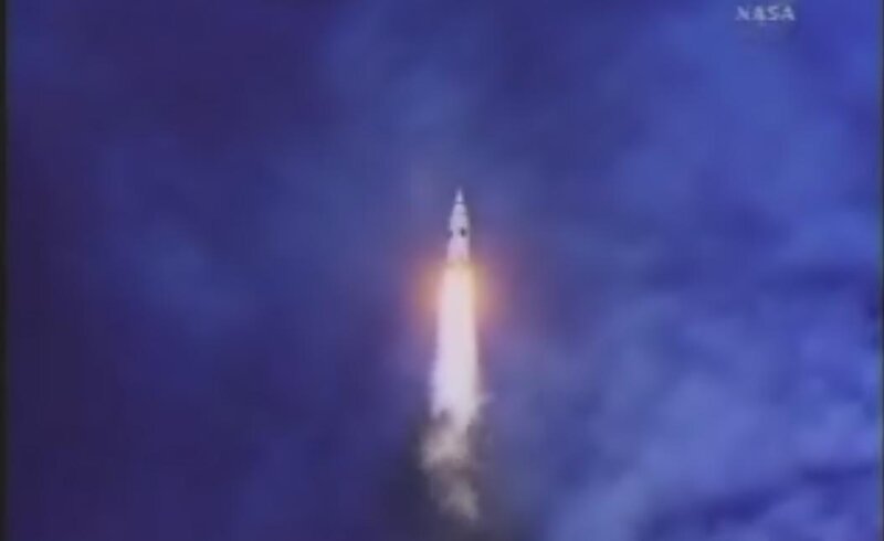 Rocket Launching — Blue, Dramatic, Night, Photograph