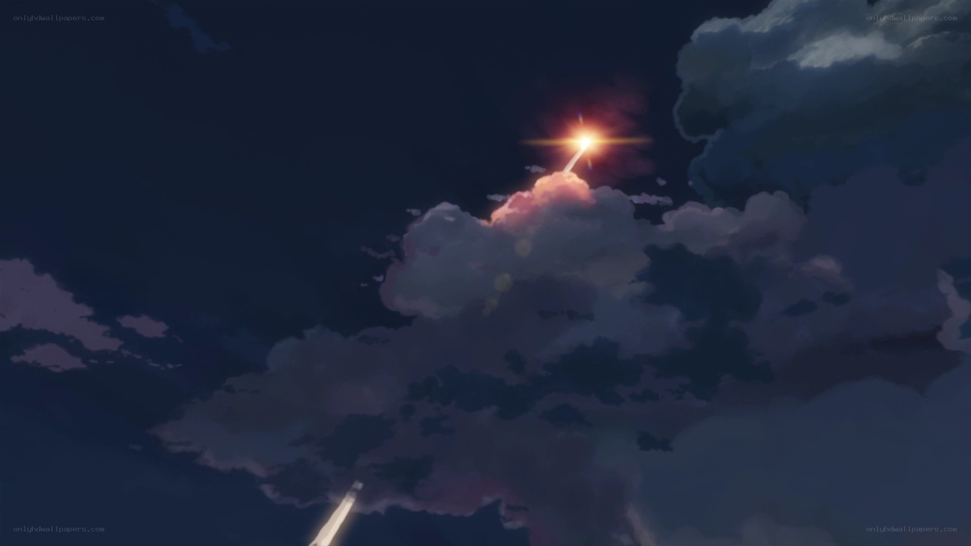rocket launching into night sky