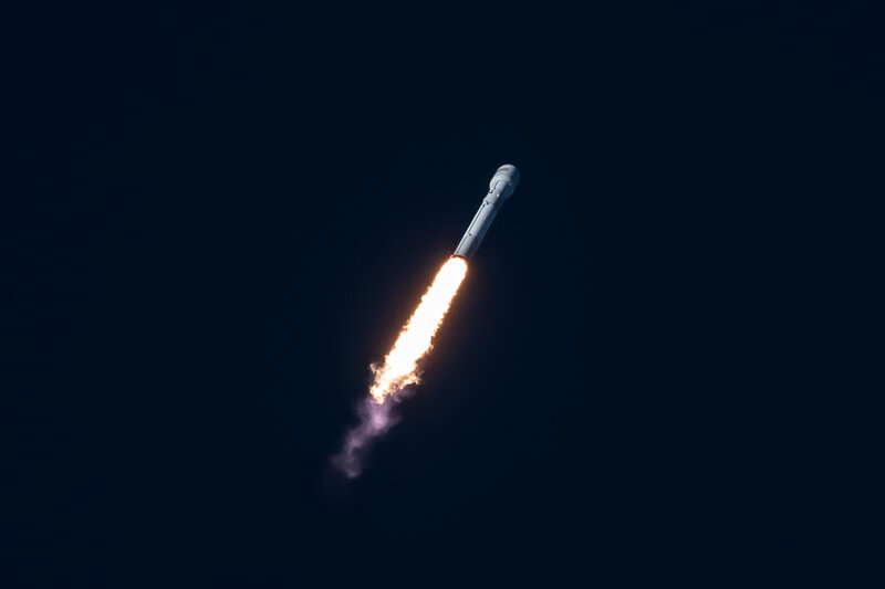 Rocket Launching into Sky — Black