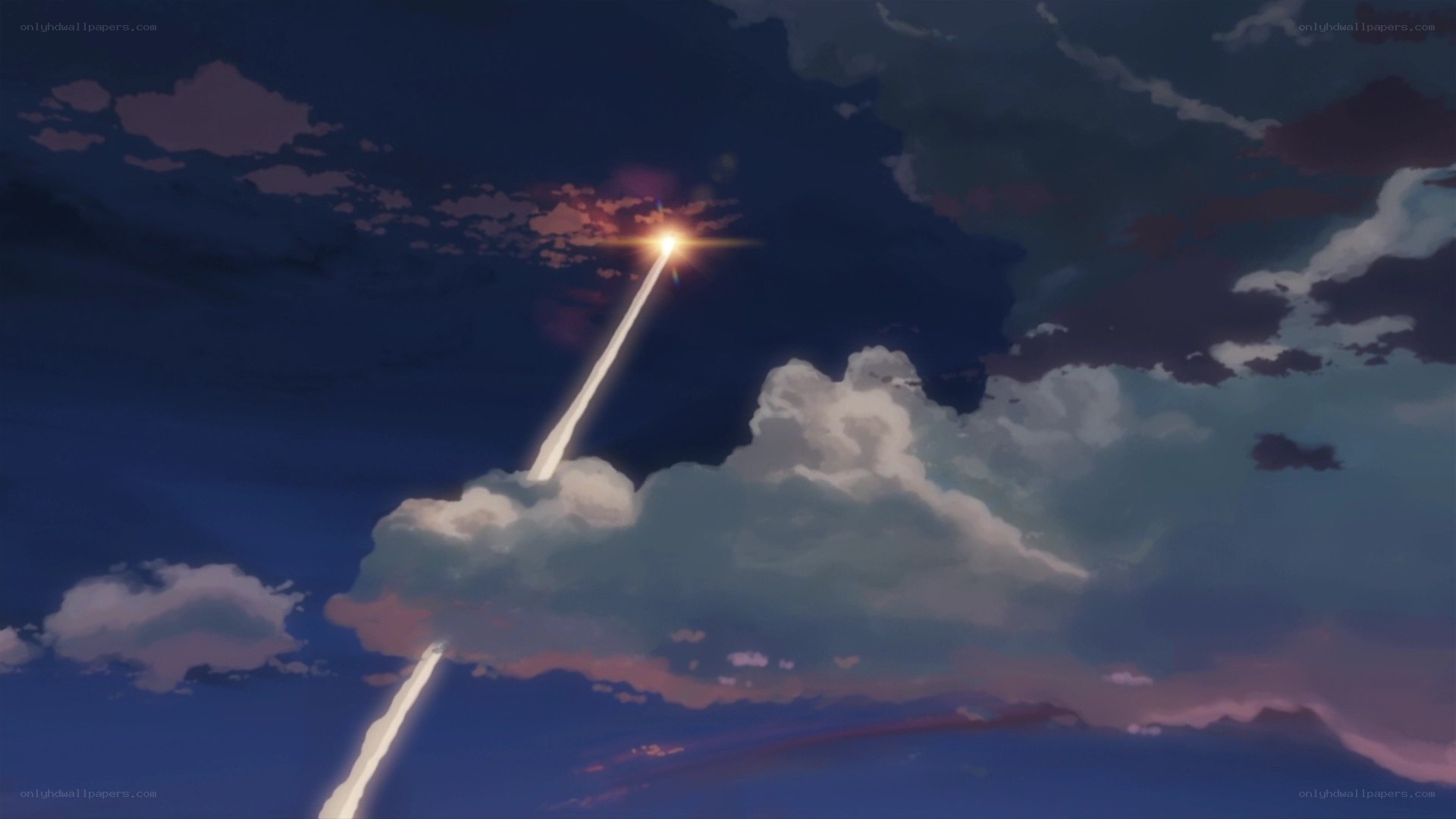rocket launching into sky