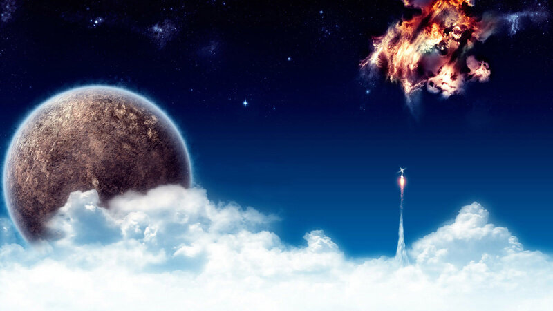 Rocket launching into space
