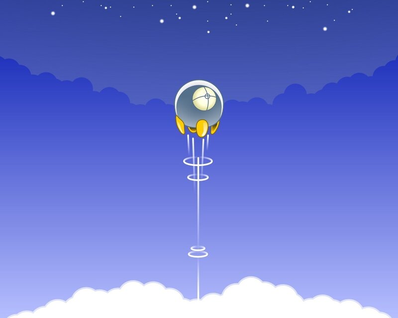 rocket launching into space