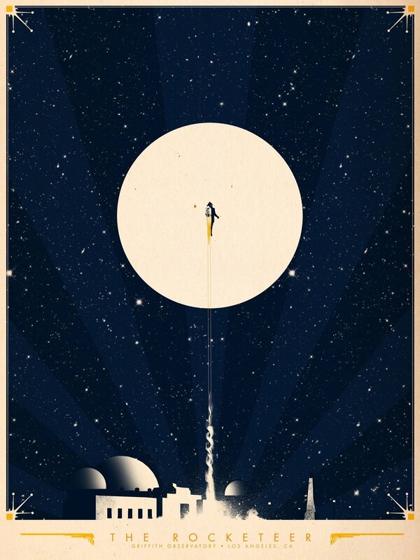 Rocket Launching into Space — Blue, Dramatic, Night, Illustration