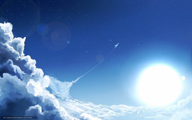 Rocket Launching Through Clouds — Blue