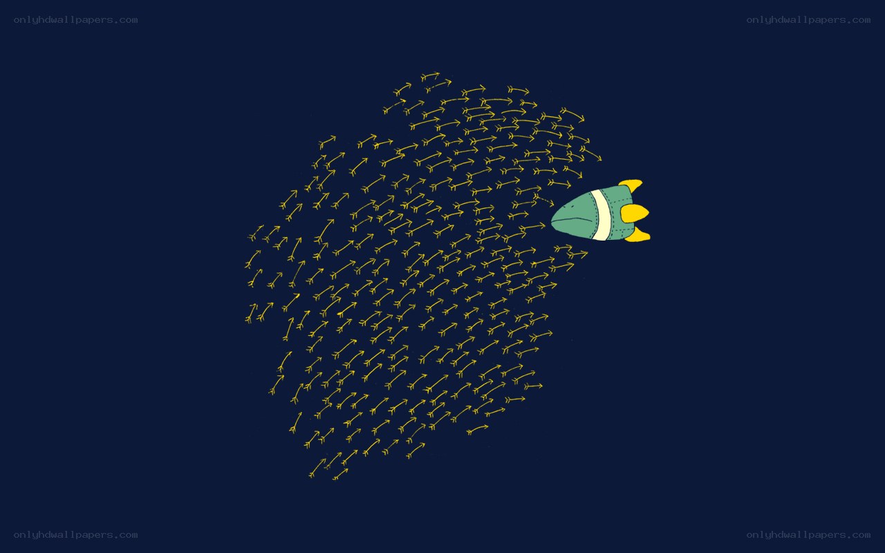 rocket leading a swarm
