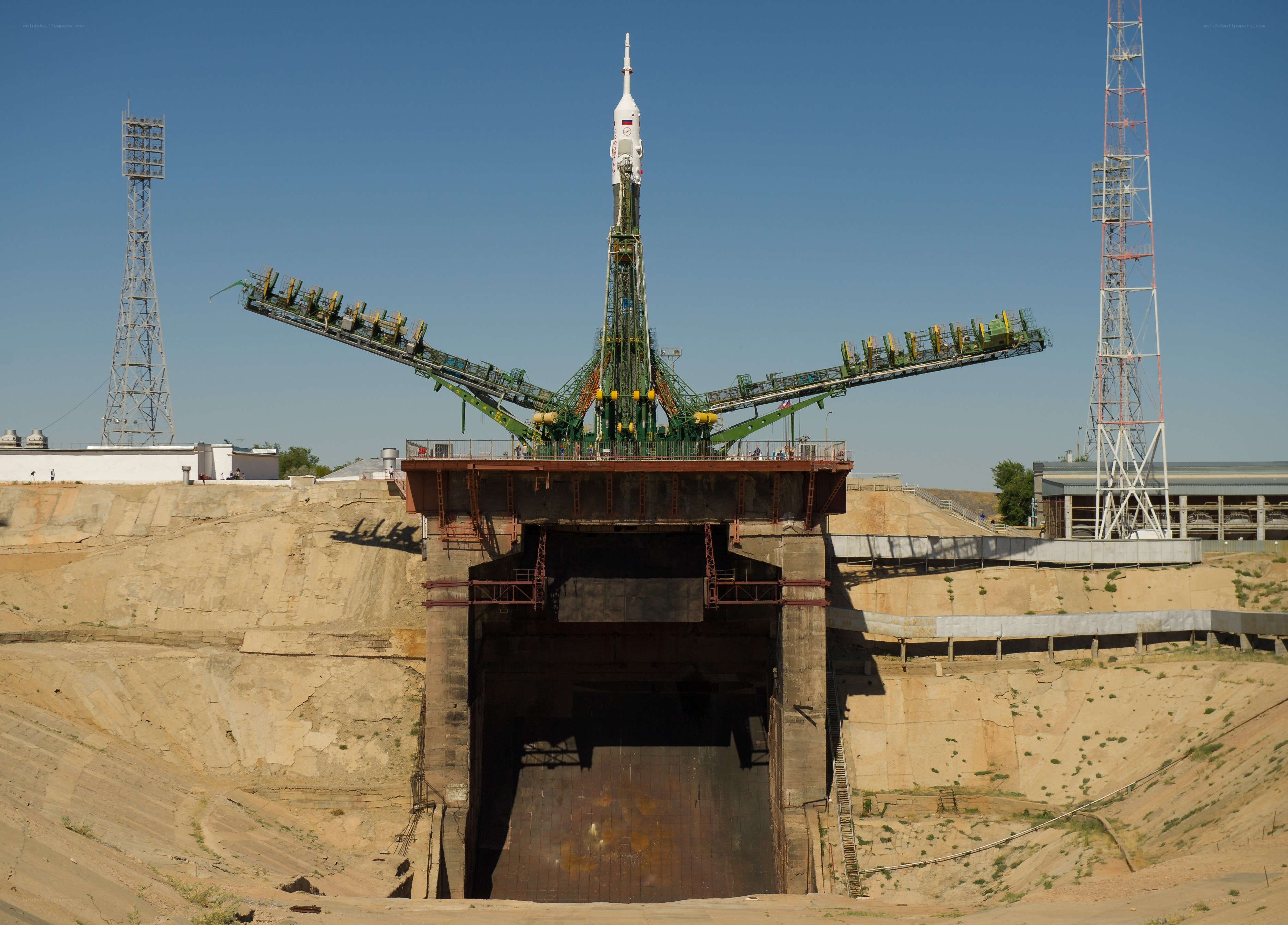 Rocket on launch pad