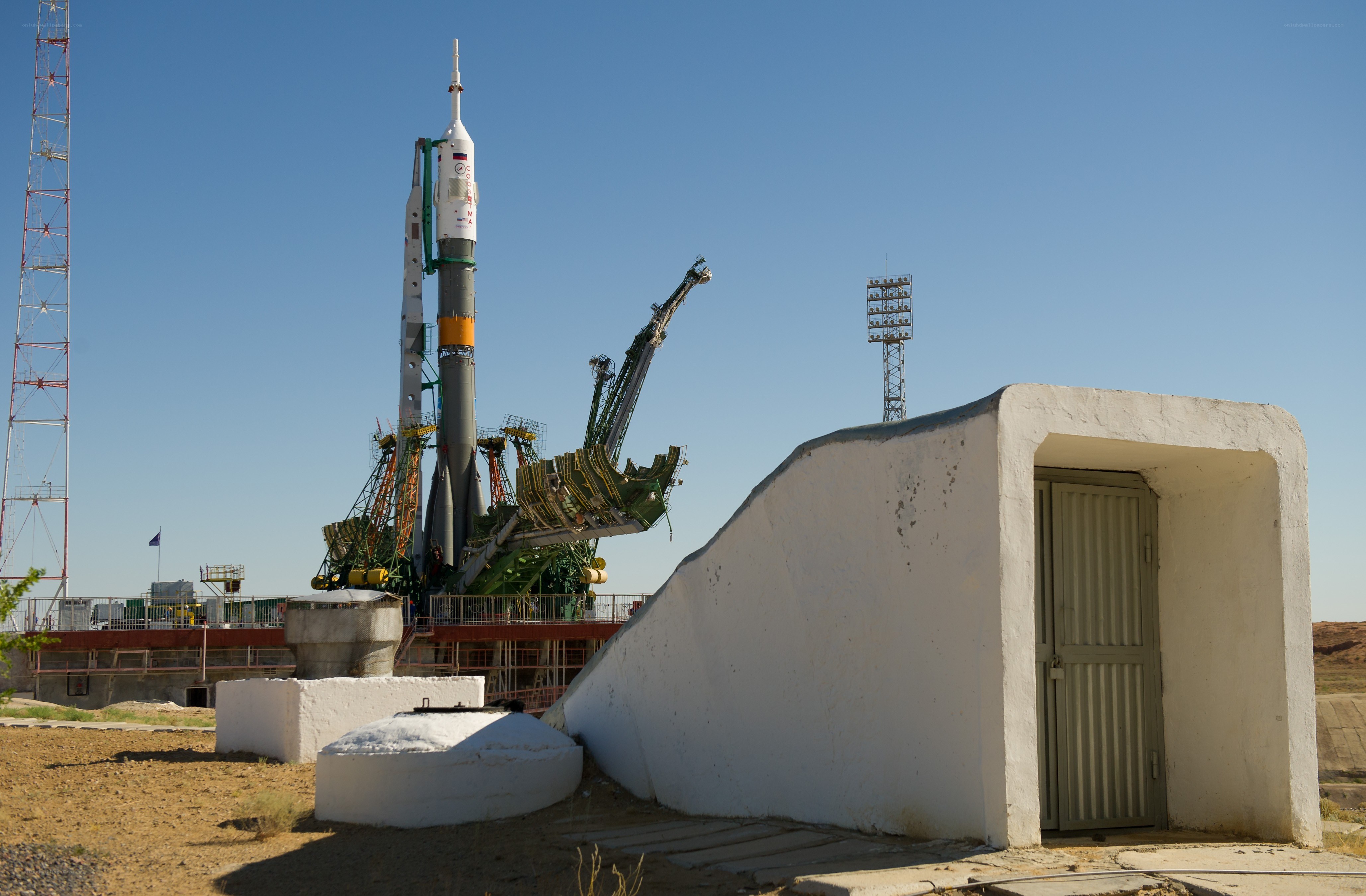 Rocket on launch pad