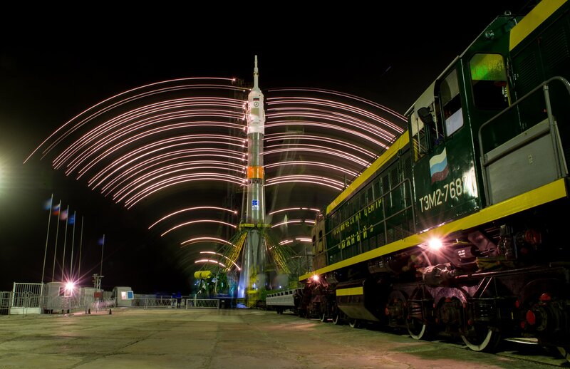 Rocket on Launch Pad — Black, Dramatic