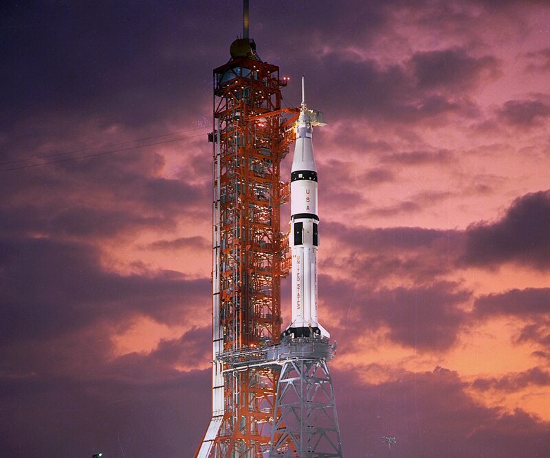 Rocket on Launch Pad — Purple