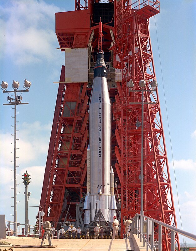 Rocket on Launch Pad — Red