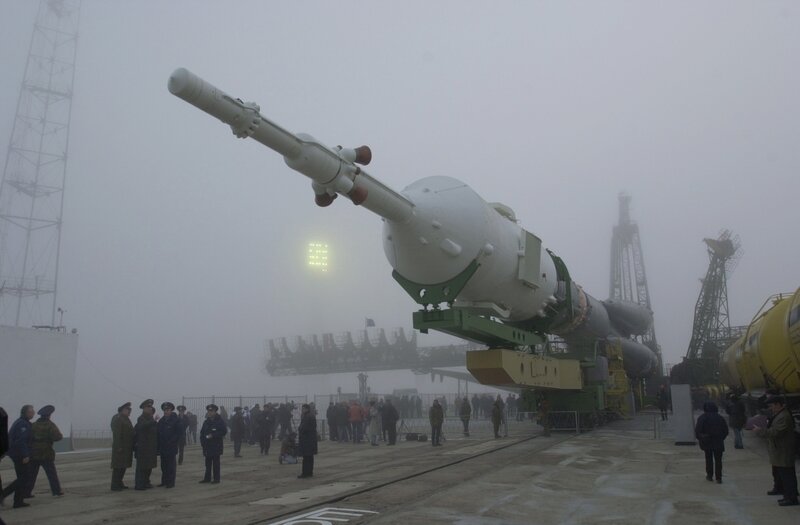 Rocket on Launch Pad — White