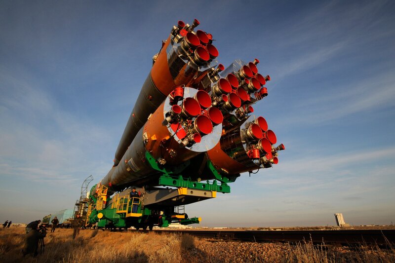 Rocket on transport train
