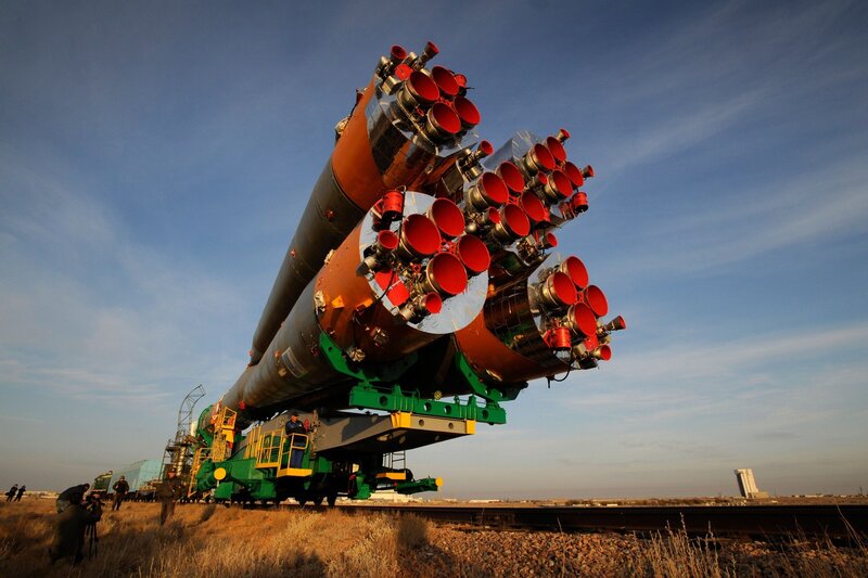 Rocket on Transport Train — Blue