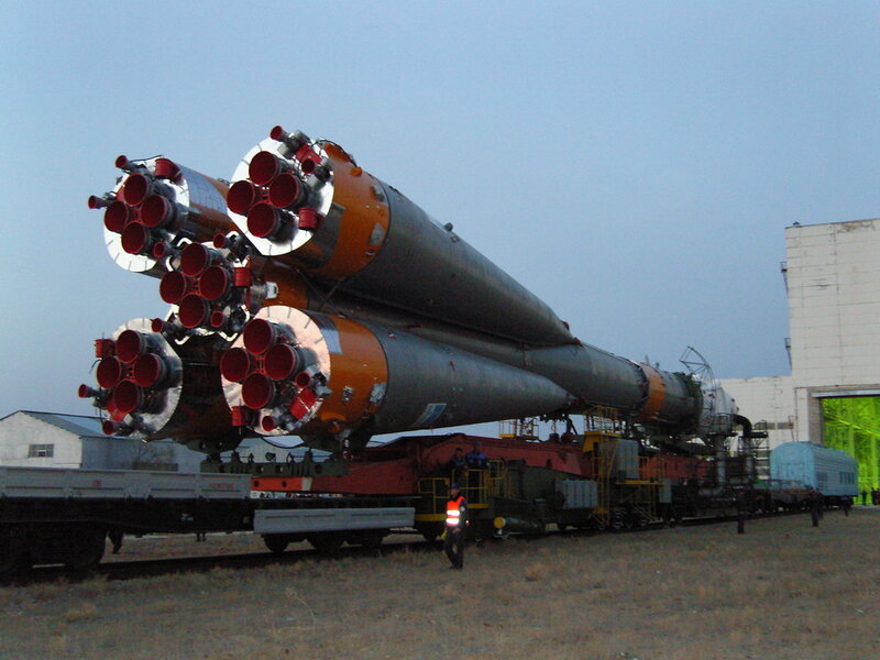 Rocket on Transport Train — Gray, Industrial