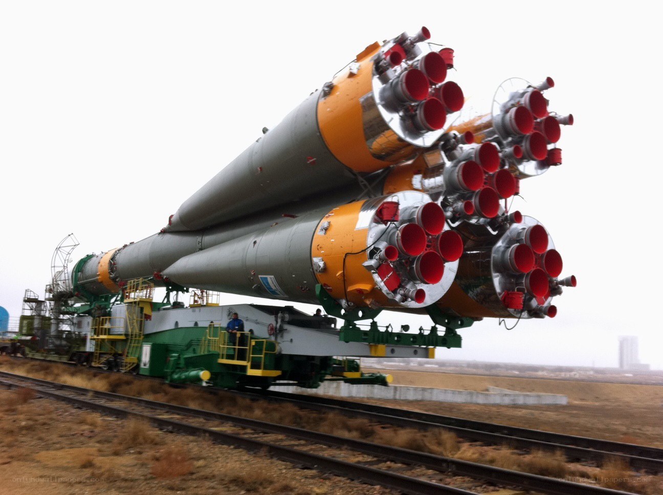 Rocket on transport train