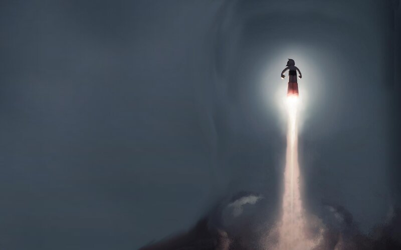 rocket-powered ascent