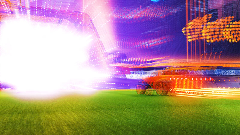 Rocket-powered Car on Field