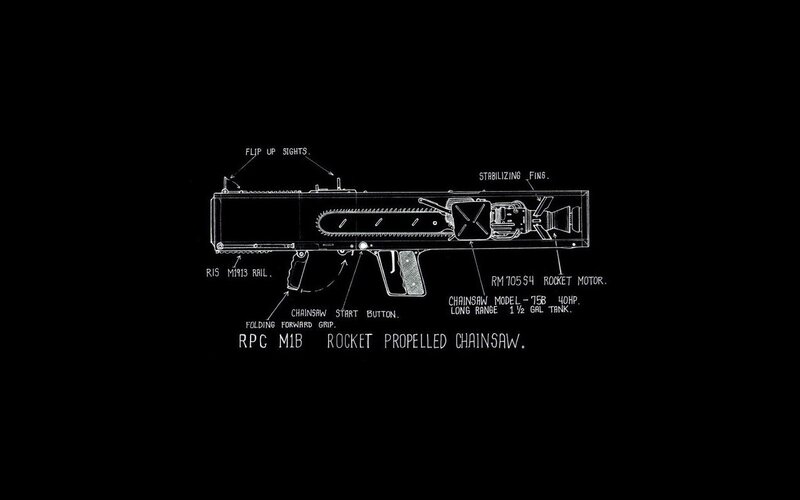 Rocket Propelled Chainsaw — Black, Dystopian
