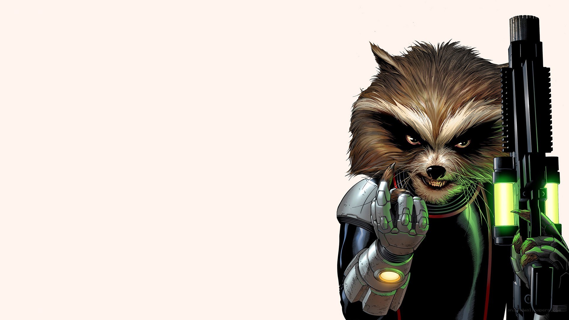Rocket Raccoon with weapon