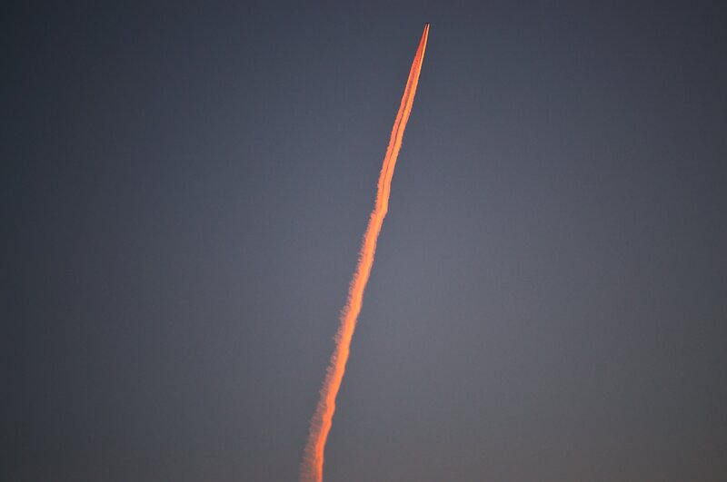 Rocket Trail in Sky — Orange