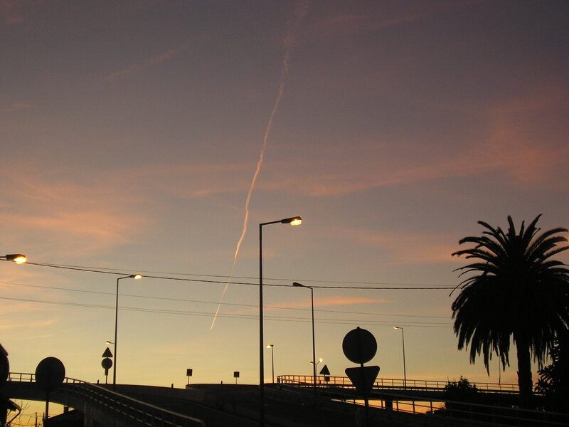 Rocket Trail in Sky