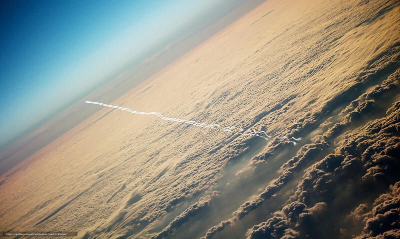 Rocket Trail over Clouds