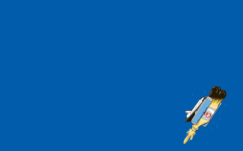 rocket with cola can