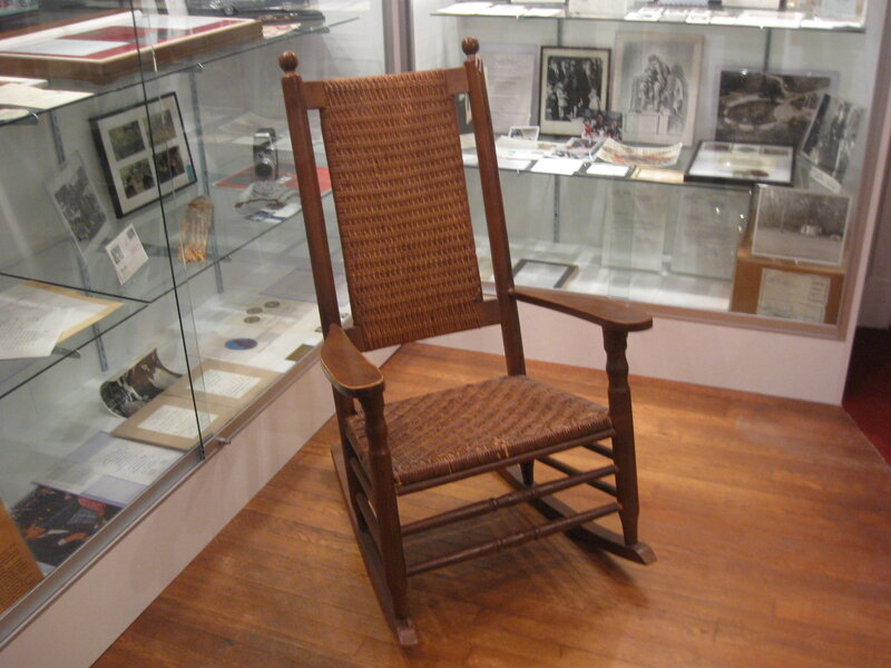 Rocking chair in museum display