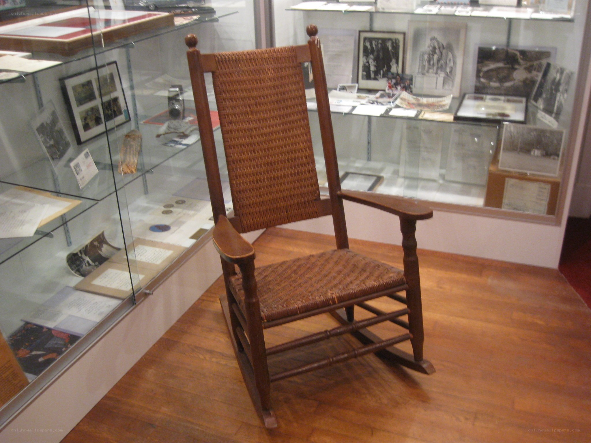 Rocking chair in museum display