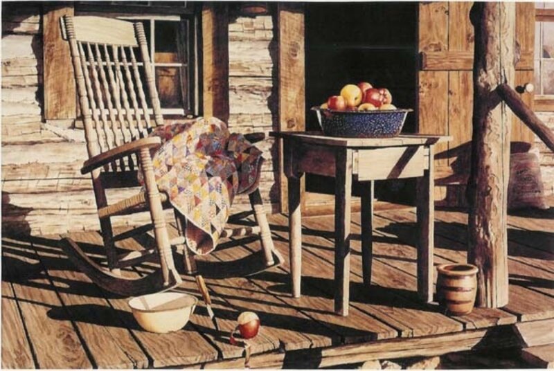 Rocking Chair on Porch — Brown