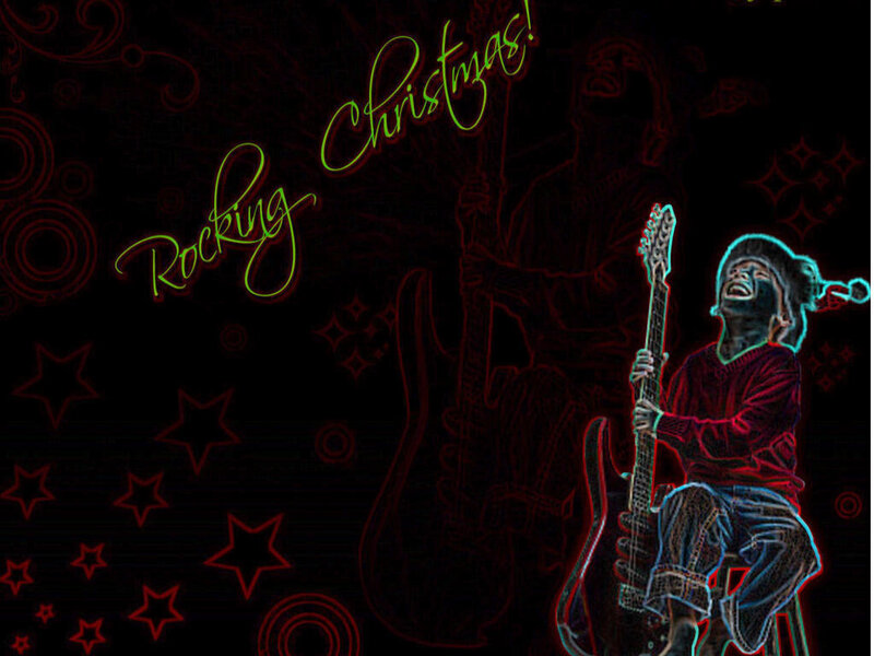 Rocking Christmas guitarist