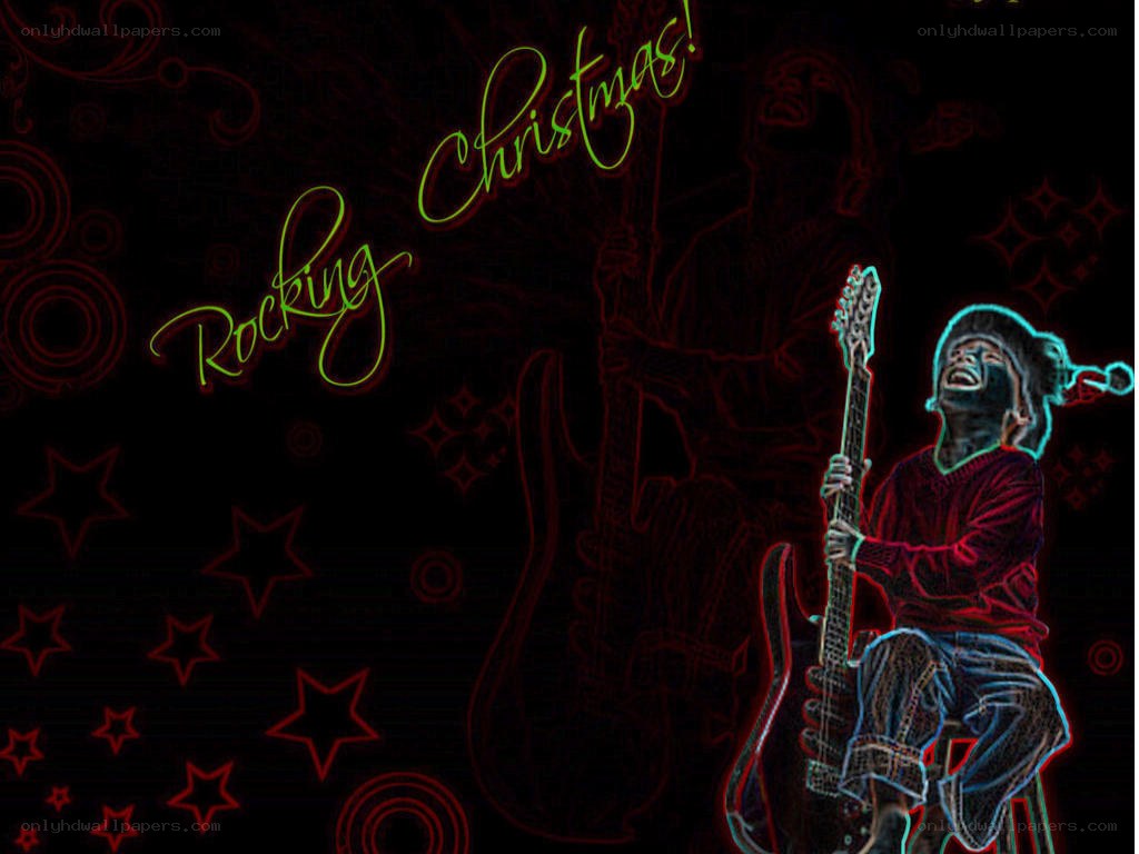 Rocking Christmas guitarist