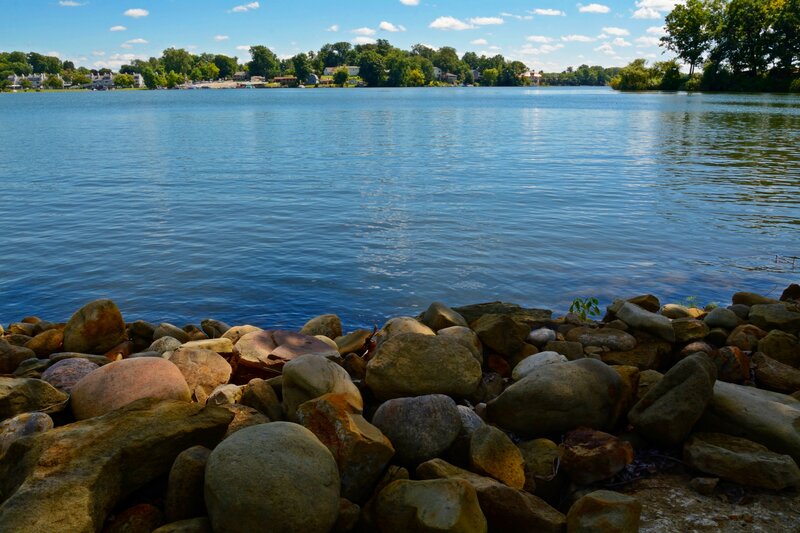Rocks Along Lake Shore — Blue